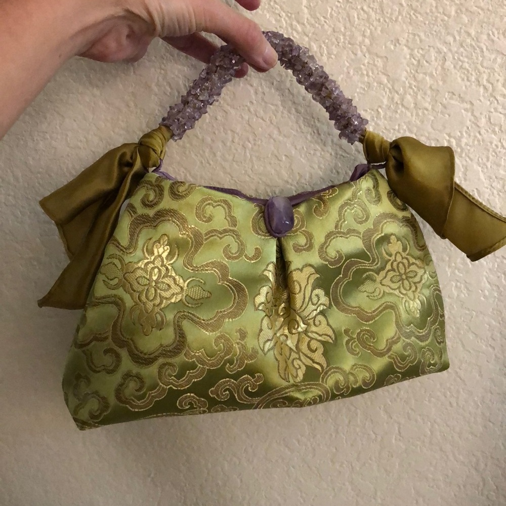 Amethyst and Satin Purse